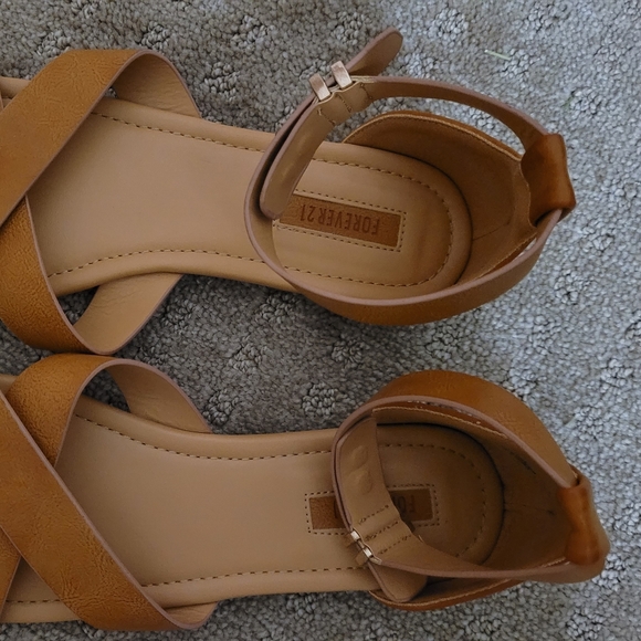 Leather Tan Sandals- Forever 21 - Picture 2 of 5